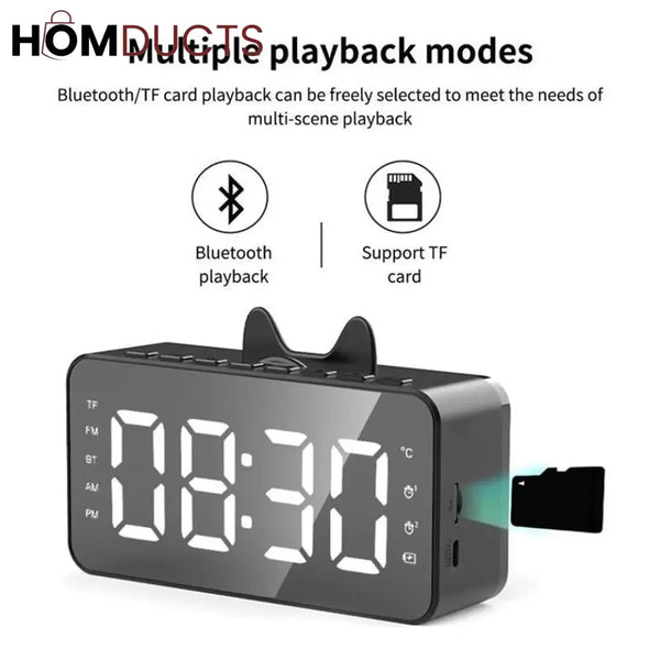 Digital Alarm Clock With Bluetooth Speaker