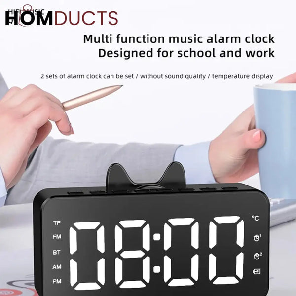 Digital Alarm Clock With Bluetooth Speaker