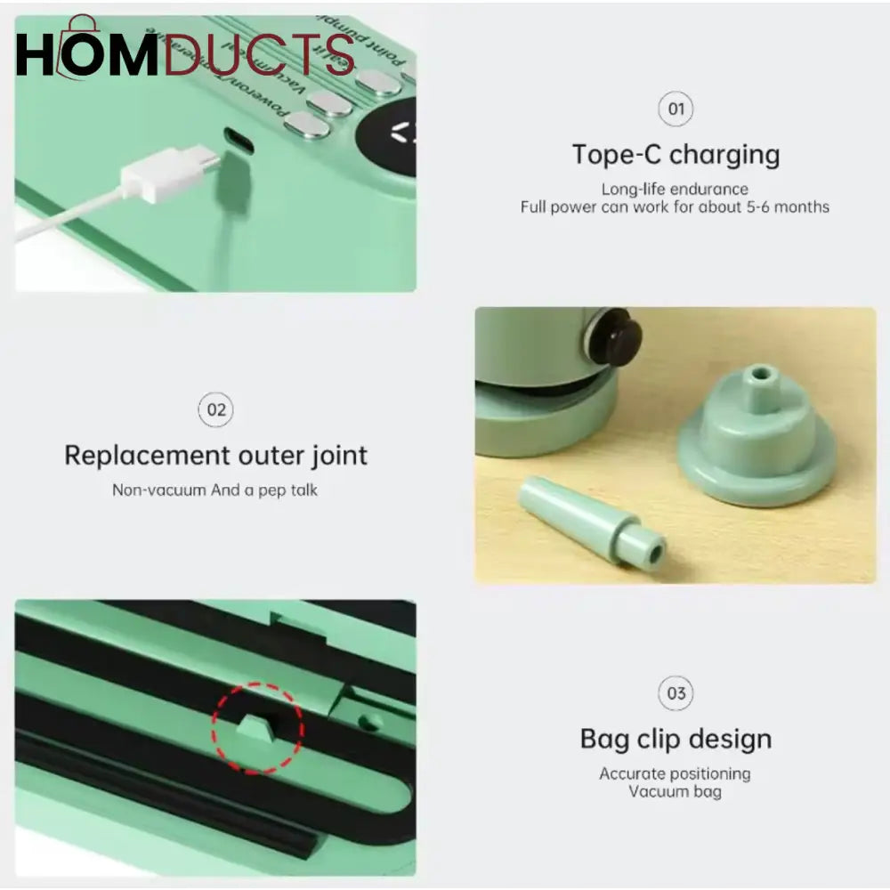 Digital Vacuum Sealer – Food Saver Machine with LED Display & Multi-Function Modes