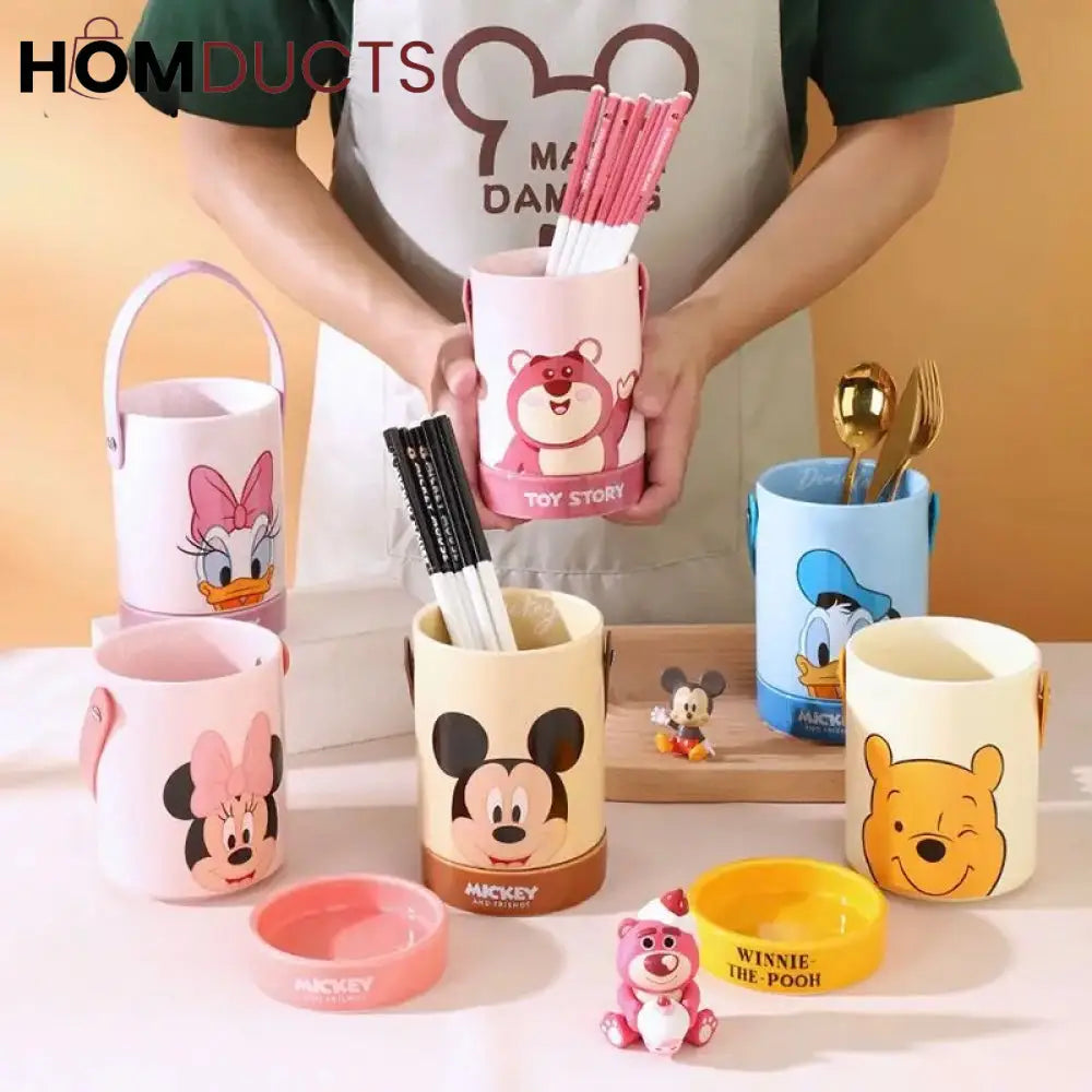 Disney Mickey & Friends Chopstick Holder - Ceramic Drain Bucket