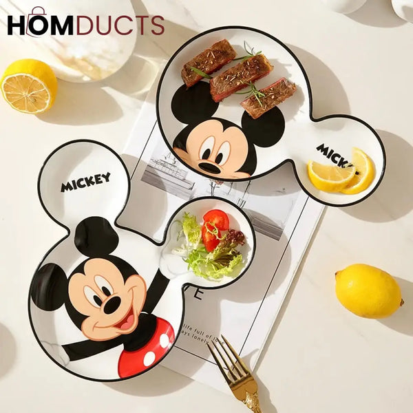 Disney Mickey Mouse Ceramic Plate - Fun & Engaging Tableware for Kids