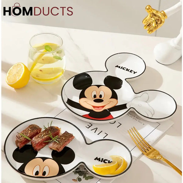 Disney Mickey Mouse Ceramic Plate - Fun & Engaging Tableware for Kids