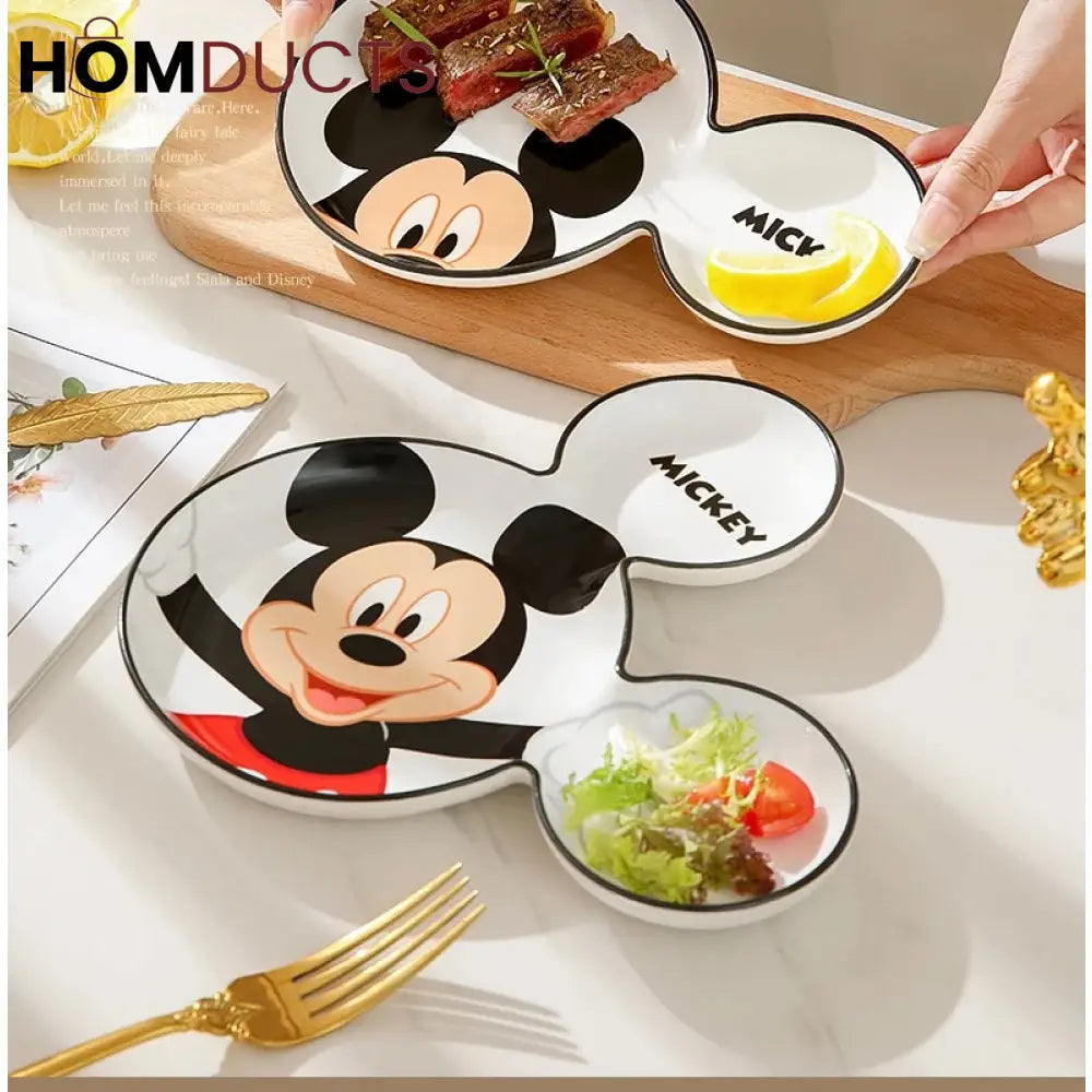 Disney Mickey Mouse Ceramic Plate - Fun & Engaging Tableware for Kids