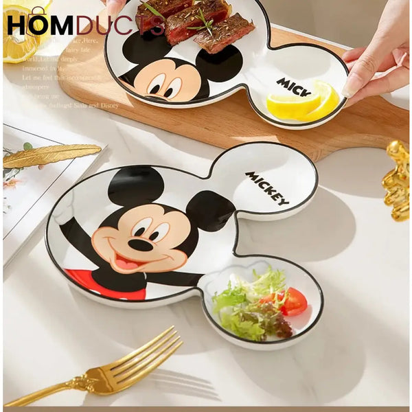Disney Mickey Mouse Ceramic Plate - Fun & Engaging Tableware for Kids