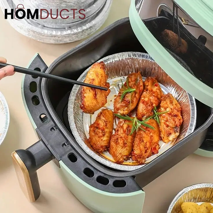 Disposable Aluminium Foil Pan For Air Fryer (10Pcs)