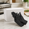 100-piece disposable black gloves pack in large size