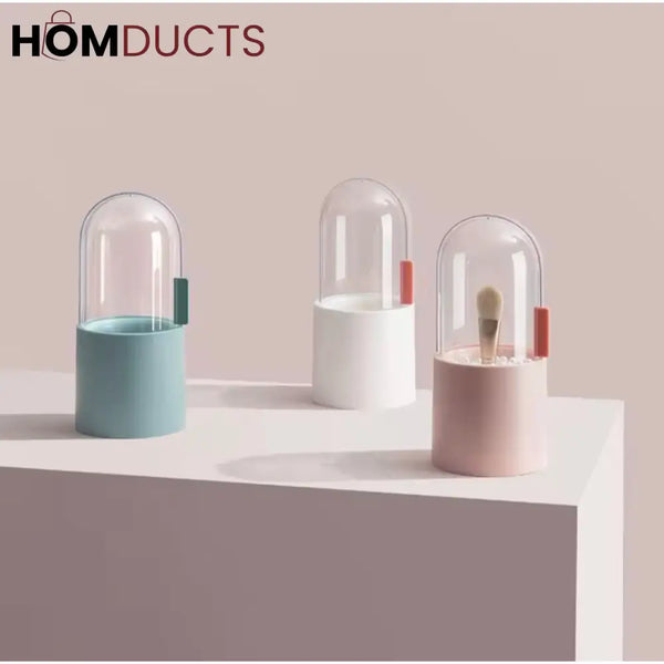 Dome Makeup Brush Holder – Dustproof Acrylic Organizer for Vanity & Travel