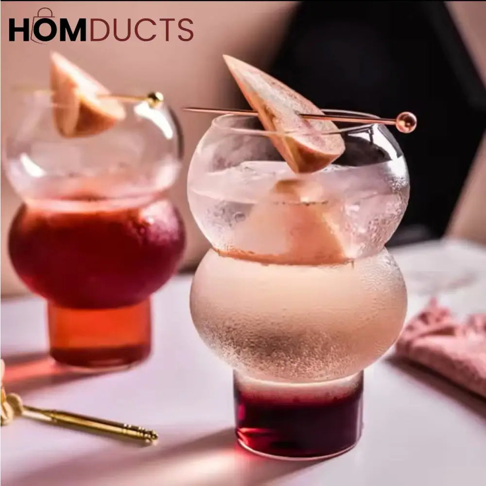 Double-Bulb Glass Coffee Mug - Unique Iced Coffee Cup