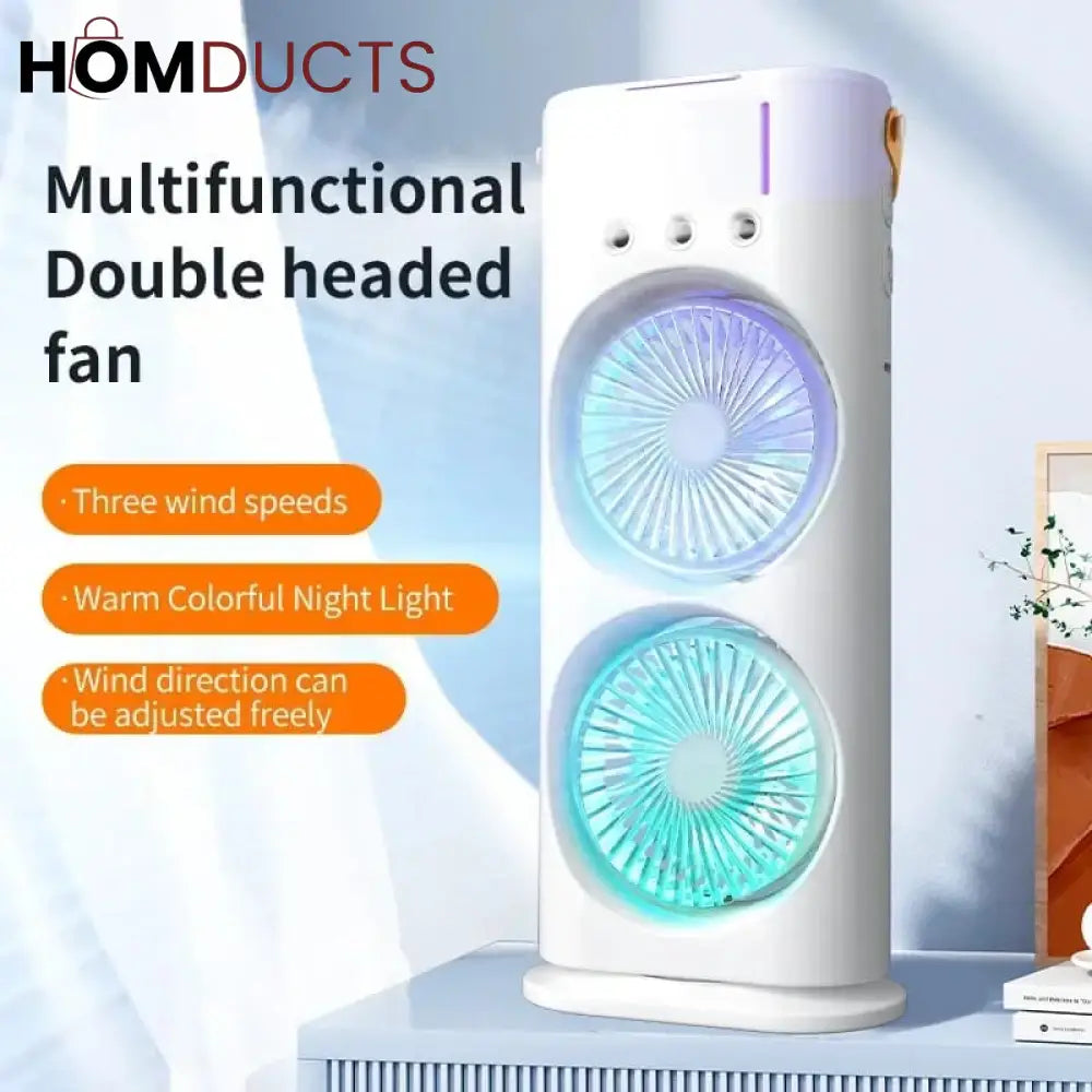 Double Headed Rechargeable Mist Fan