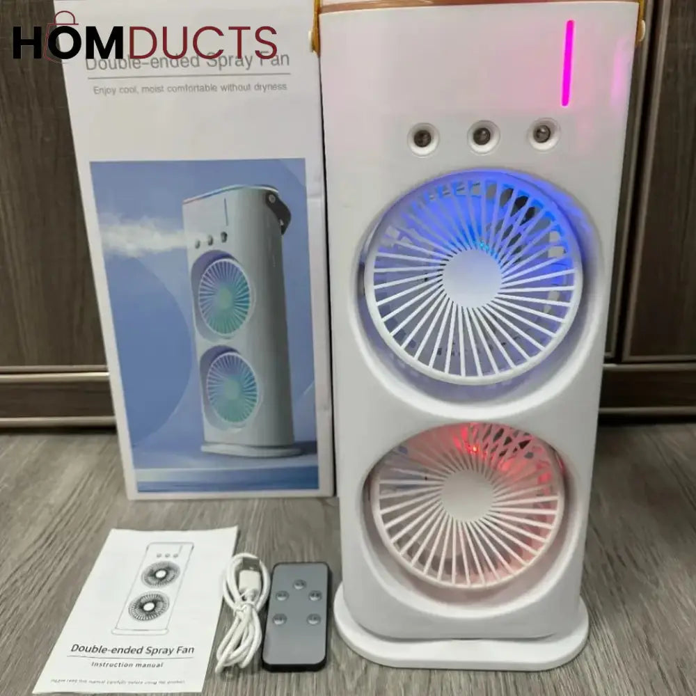 Double Headed Rechargeable Mist Fan