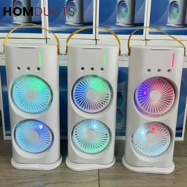 Double Headed Rechargeable Mist Fan