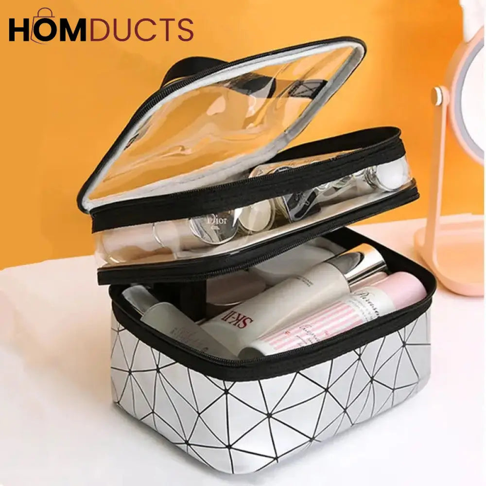 Double Layer Clear Makeup Bag J & C Organizer