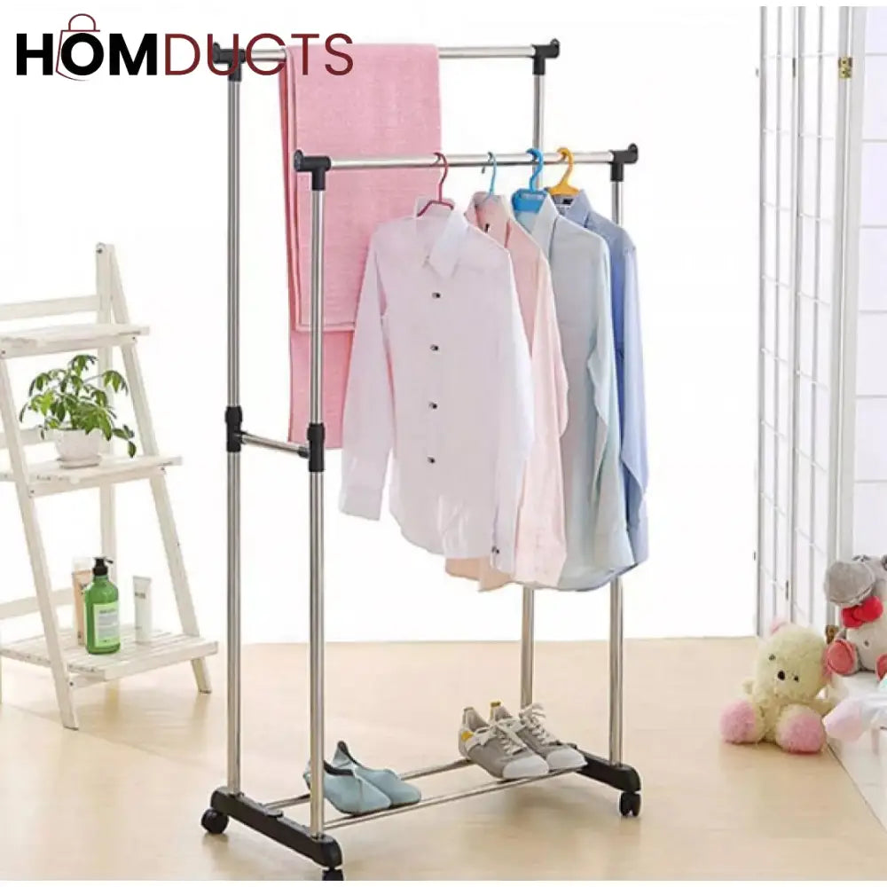 Double - Pole Clothes Rack