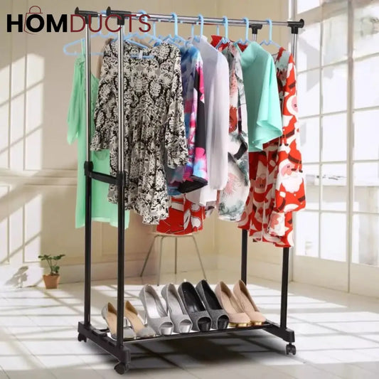 Double - Pole Clothes Rack