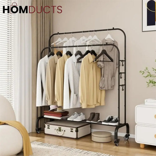 Double Pole Metal Cloth Stand