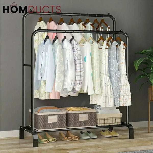 Double Pole Metal Cloth Stand