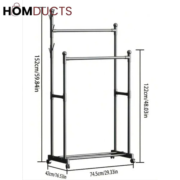 Double Portion Cloth Hanging Rack