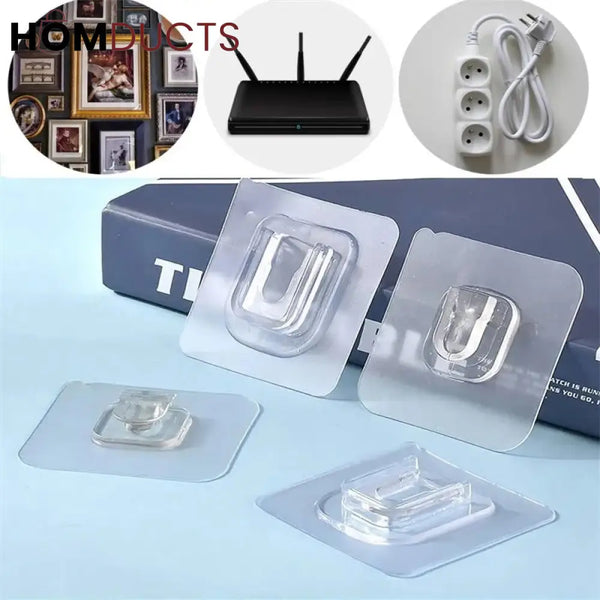 Double Sided Adhesive Wall Hooks (10 Pcs Pack)