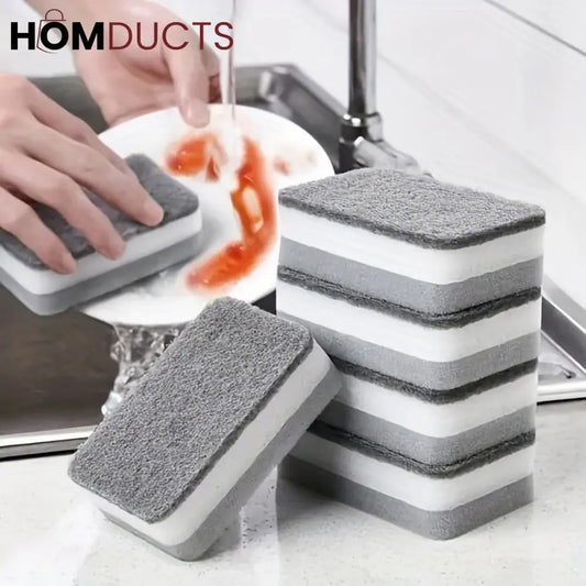 Double Sided Cleaning Dish Washing Sponge (3Pcs)