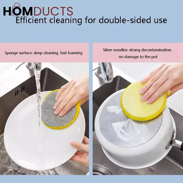 Double Sided Cleaning Sponge (Pack Of 4)