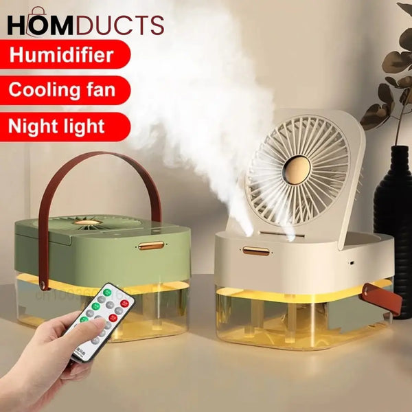 Double Spray Portable Humidifier Fan With Lamp