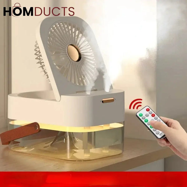 Double Spray Portable Humidifier Fan With Lamp