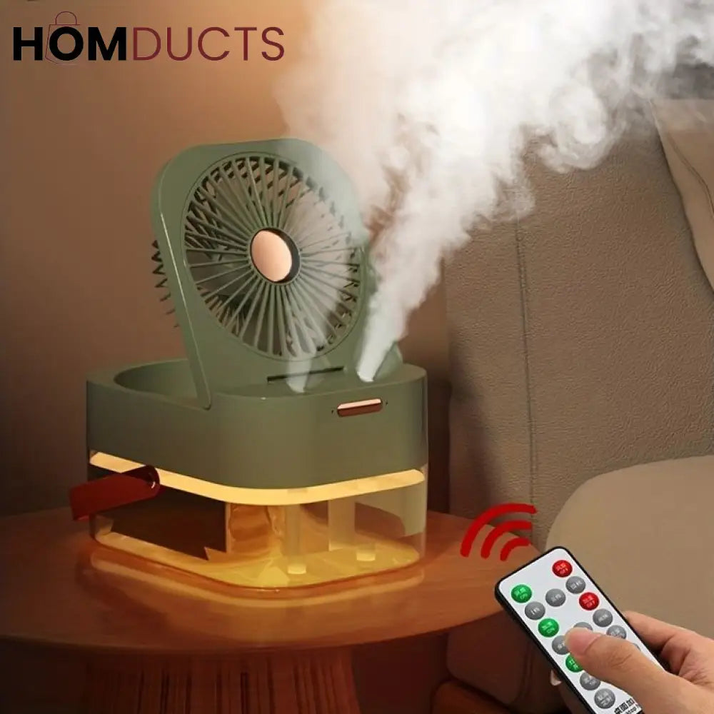 Double Spray Portable Humidifier Fan With Lamp