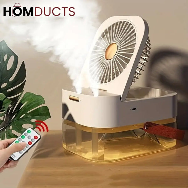 Double Spray Portable Humidifier Fan With Lamp