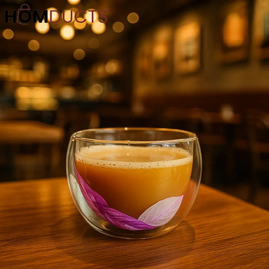 Double Wall Glass Cup with Colorful Base – 250ml