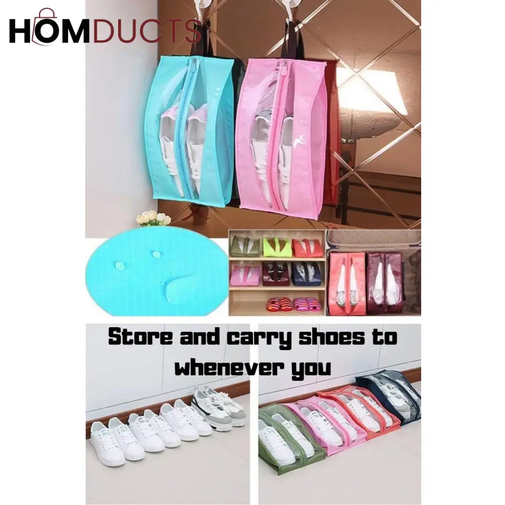 Double Zip Travel Shoe Bag (Pack Of Four)