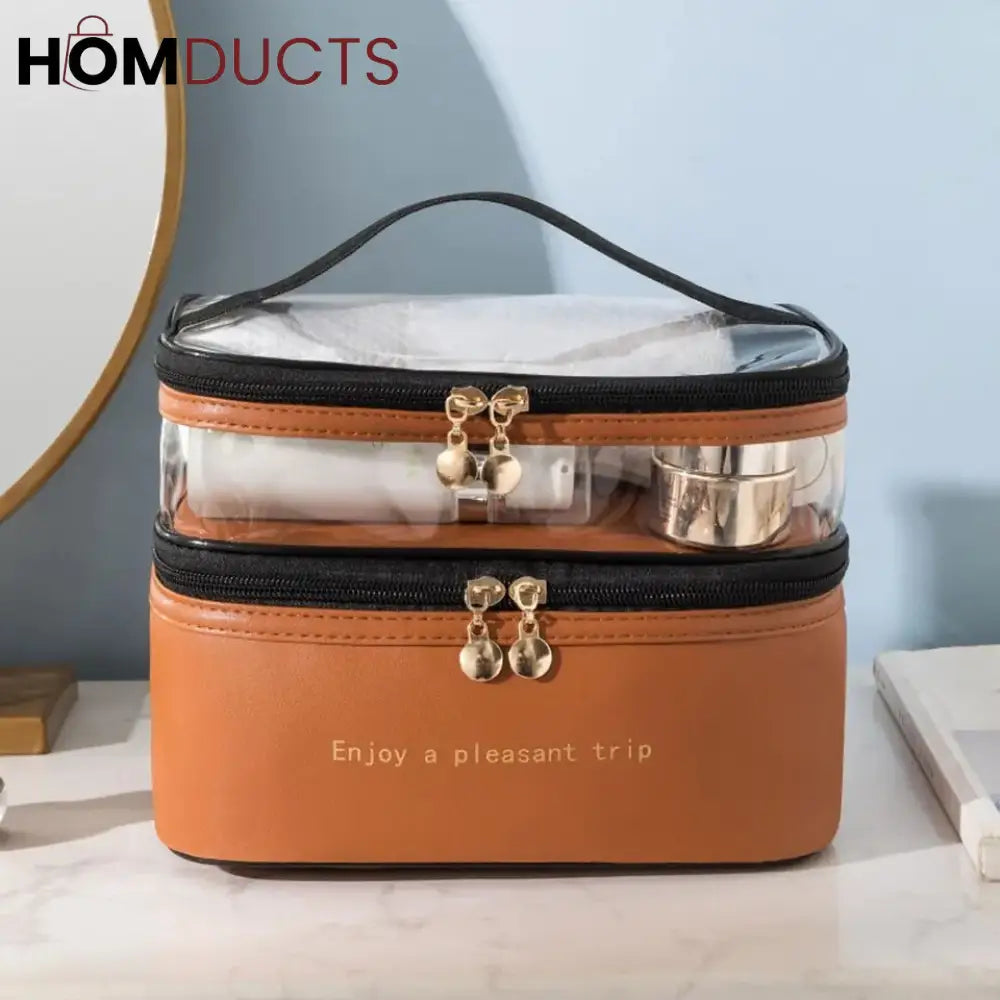 Dual Compartment Cosmetic Bag