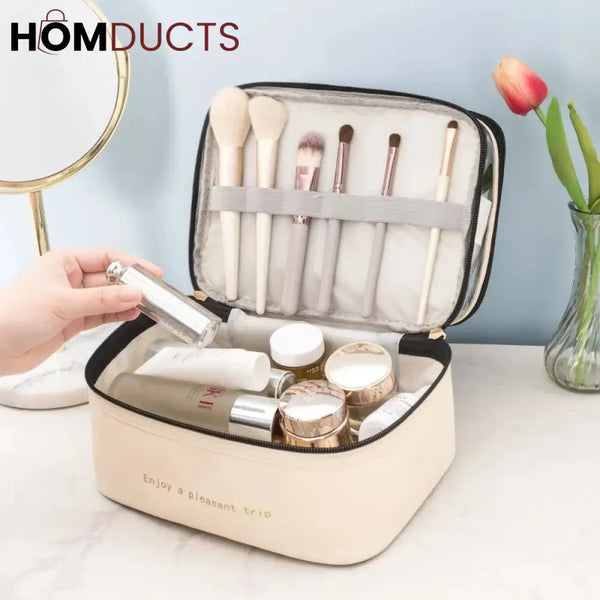 Dual Compartment Cosmetic Bag