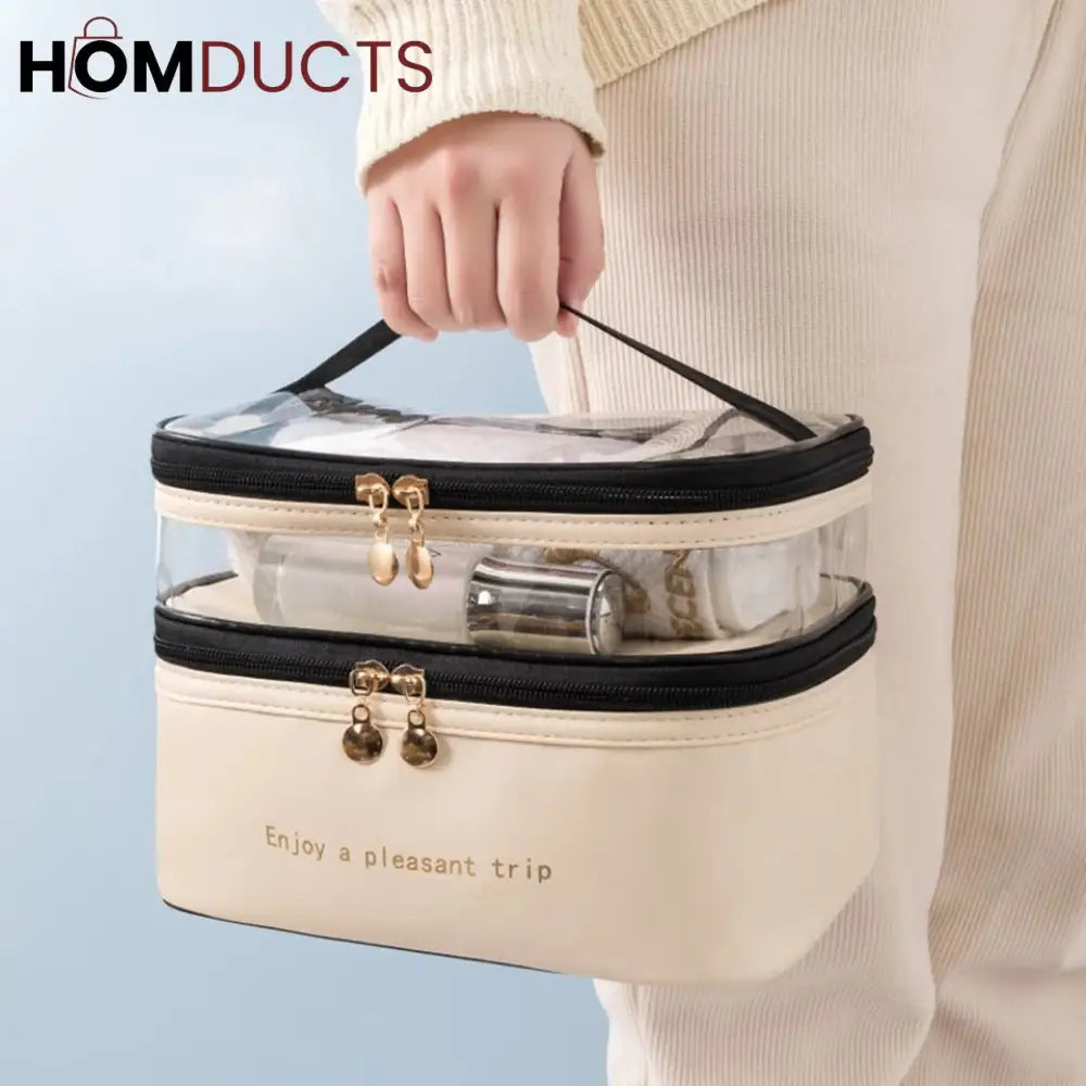 Dual Compartment Cosmetic Bag