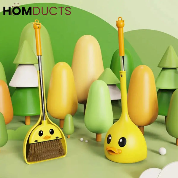 Duck Shape Broom With Dustpan For Childrens