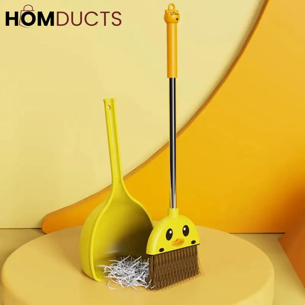 Duck Shape Broom With Dustpan For Childrens