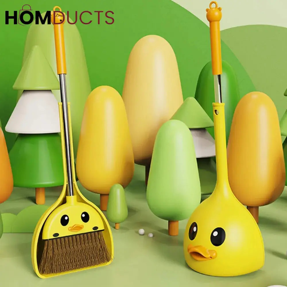 Duck Shape Broom With Dustpan For Childrens