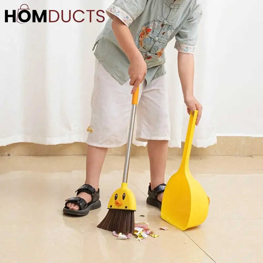 Duck Shape Broom With Dustpan For Childrens