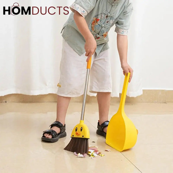 Duck Shape Broom With Dustpan For Childrens