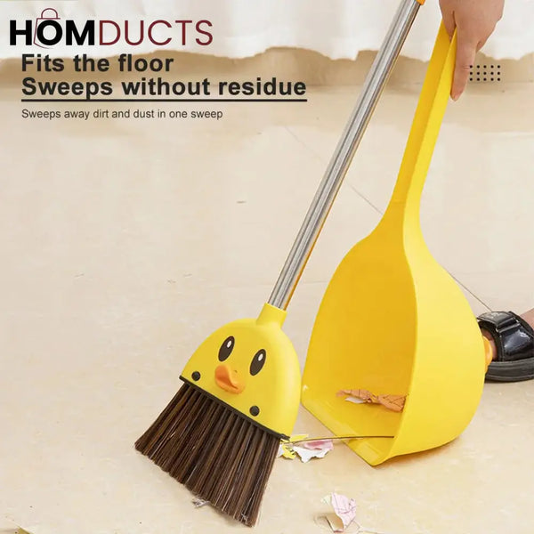 Duck Shape Broom With Dustpan For Childrens