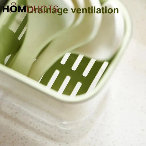 Durable Cutlery Holder With Lid