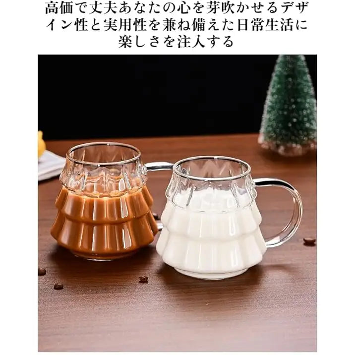 Durable Transparent Glass Coffee Mug with Handle - Easy Clean, Large Capacity