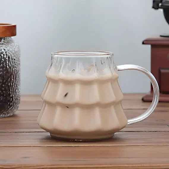 Durable Transparent Glass Coffee Mug with Handle - Easy Clean, Large Capacity