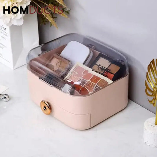 Dustproof Cosmetic Display Case with Drawers - Makeup Organizer Box