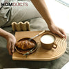 Eco-Friendly Bamboo Groove Serving Tray – Oval Design