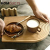 Eco-Friendly Bamboo Groove Serving Tray – Oval Design