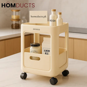 EcoCo Luxe Rolling Storage Cart – 2 Tier Multi Purpose Organizer with Wheels