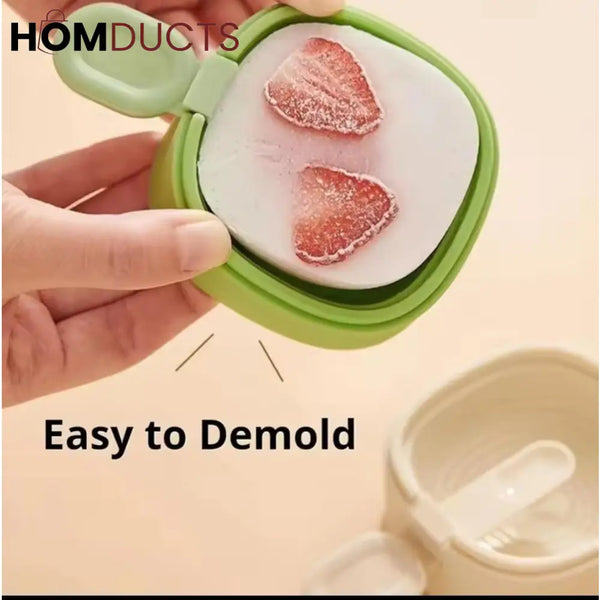 Ecoco Silicone Ice Lolly Molds with Sealing Lid – Fruit-Shaped Popsicle Maker for Homemade Frozen Treats 2pcs set