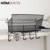 Efficient Wall-Mount Iron Mesh Hanging Rack with Hooks - Versatile Storage Organizer