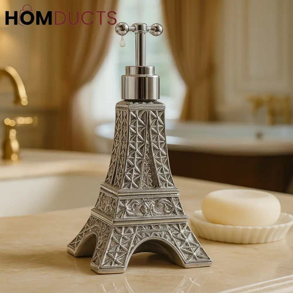 Eiffel Tower Luxury Soap Dispenser – Decorative Refillable Lotion Pump for Bathroom & Vanity