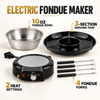Electric fondue set parts and features